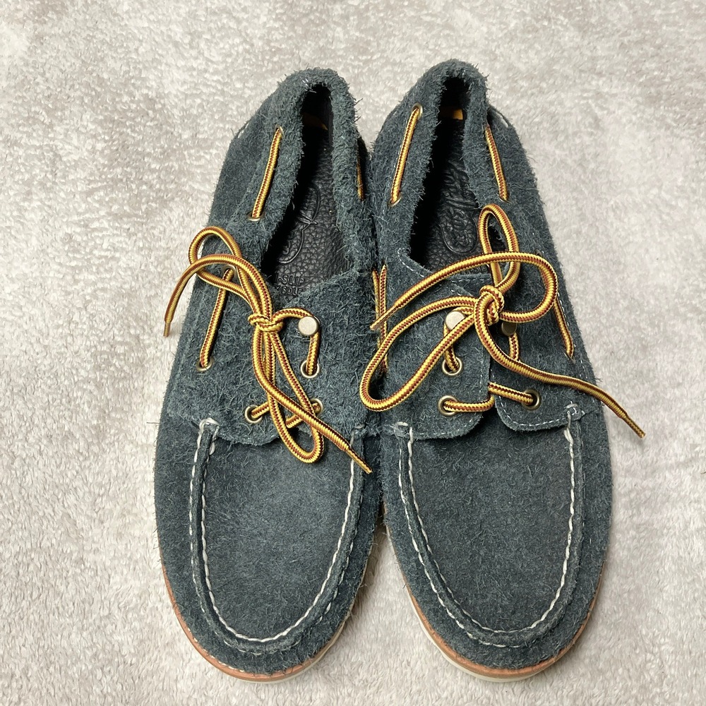 Sperry Top Sider Original Brushed-Suede Boat Shoes Blue Gray Mens US 8.5‎